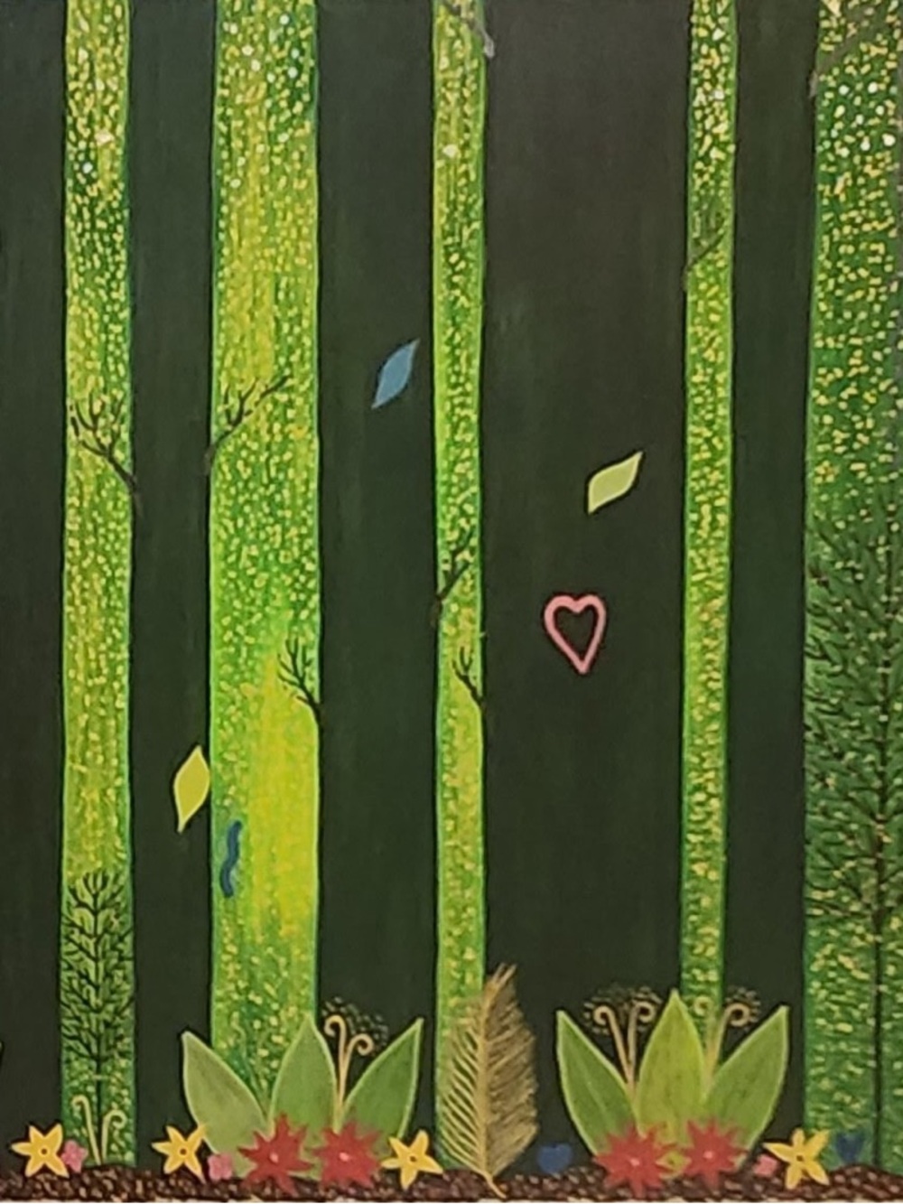 “Emerald Pillars” Whimsical Forest painting— East TN Artist 16x20